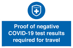 MP7040: Proof of negative COVID-19 test results required for travel
