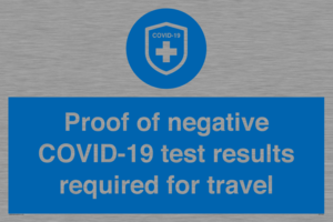 MP7040: Proof of negative COVID-19 test results required for travel