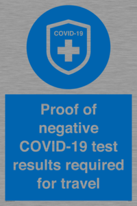 MP7040: Proof of negative COVID-19 test results required for travel