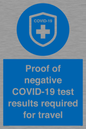 MP7040: Proof of negative COVID-19 test results required for travel