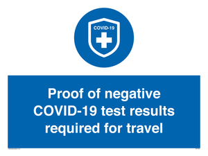 MP7040: Proof of negative COVID-19 test results required for travel