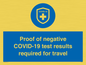 MP7040: Proof of negative COVID-19 test results required for travel