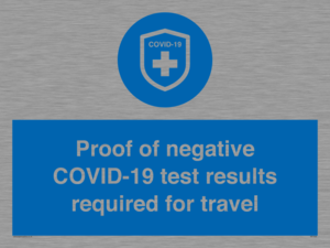 MP7040: Proof of negative COVID-19 test results required for travel