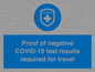 MP7040: Proof of negative COVID-19 test results required for travel