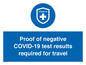 MP7040: Proof of negative COVID-19 test results required for travel