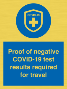 MP7040: Proof of negative COVID-19 test results required for travel