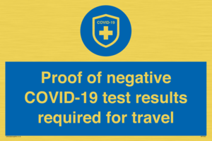 MP7040: Proof of negative COVID-19 test results required for travel