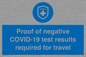 MP7040: Proof of negative COVID-19 test results required for travel