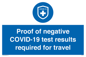 MP7040: Proof of negative COVID-19 test results required for travel