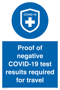 MP7040: Proof of negative COVID-19 test results required for travel