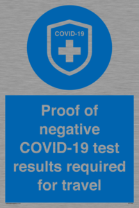 MP7040: Proof of negative COVID-19 test results required for travel