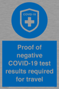 MP7040: Proof of negative COVID-19 test results required for travel