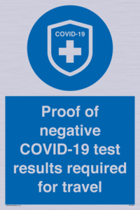 MP7040: Proof of negative COVID-19 test results required for travel