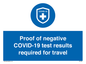 MP7040: Proof of negative COVID-19 test results required for travel
