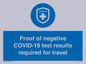 MP7040: Proof of negative COVID-19 test results required for travel