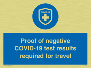 MP7040: Proof of negative COVID-19 test results required for travel
