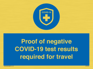 MP7040: Proof of negative COVID-19 test results required for travel