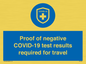 MP7040: Proof of negative COVID-19 test results required for travel