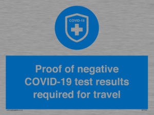 MP7040: Proof of negative COVID-19 test results required for travel
