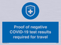MP7040: Proof of negative COVID-19 test results required for travel