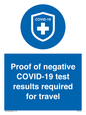 MP7040: Proof of negative COVID-19 test results required for travel