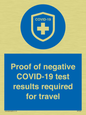 MP7040: Proof of negative COVID-19 test results required for travel