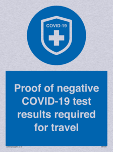 MP7040: Proof of negative COVID-19 test results required for travel