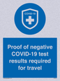 MP7040: Proof of negative COVID-19 test results required for travel
