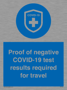 MP7040: Proof of negative COVID-19 test results required for travel
