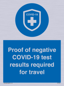 MP7040: Proof of negative COVID-19 test results required for travel