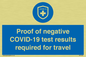 MP7040: Proof of negative COVID-19 test results required for travel