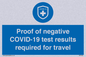 MP7040: Proof of negative COVID-19 test results required for travel