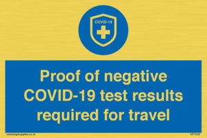 MP7040: Proof of negative COVID-19 test results required for travel