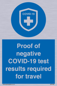 MP7040: Proof of negative COVID-19 test results required for travel