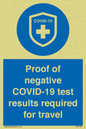 MP7040: Proof of negative COVID-19 test results required for travel