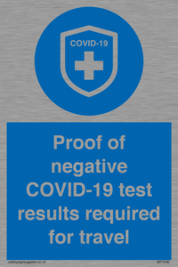 MP7040: Proof of negative COVID-19 test results required for travel