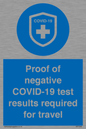 MP7040: Proof of negative COVID-19 test results required for travel