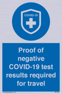 MP7040: Proof of negative COVID-19 test results required for travel