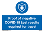 MP7040: Proof of negative COVID-19 test results required for travel