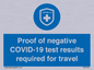 MP7040: Proof of negative COVID-19 test results required for travel