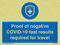 MP7040: Proof of negative COVID-19 test results required for travel