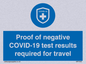MP7040: Proof of negative COVID-19 test results required for travel