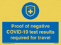 MP7040: Proof of negative COVID-19 test results required for travel