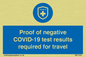 MP7040: Proof of negative COVID-19 test results required for travel