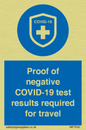 MP7040: Proof of negative COVID-19 test results required for travel