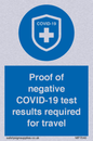 MP7040: Proof of negative COVID-19 test results required for travel