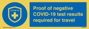 MP7040: Proof of negative COVID-19 test results required for travel