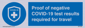 MP7040: Proof of negative COVID-19 test results required for travel