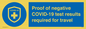 MP7040: Proof of negative COVID-19 test results required for travel