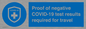 MP7040: Proof of negative COVID-19 test results required for travel